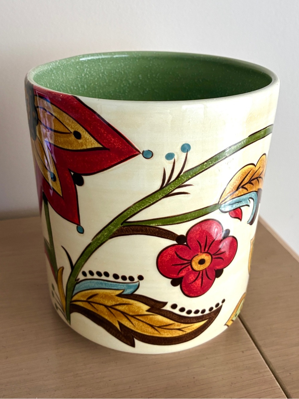 Hand Painted Pier 1 Imports Earthenware Carynthum Pot - Picture 5 of 6